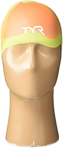 TYR Kravat Boyası Uzun Saç Silikon Yüzme Şapkası Gençlik, Pembe Sarı Turuncu, NA