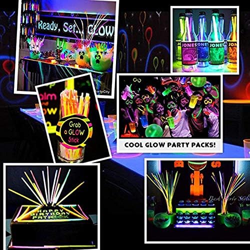 Revanak Glow Sticks Toplu 400pk 8 Glowsticks; Glow Stick Bilezikler; Karanlıkta Parlayan Kolyeler Çocuklar ve Yetişkinler