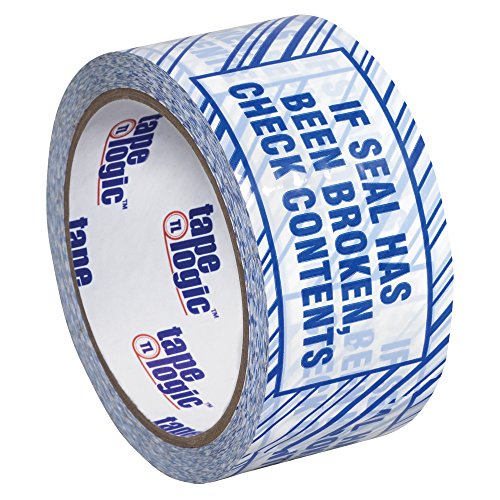 Tape Logic ® Güvenlik Bandı, Mühür Olmuşsa., 2,5 Mil, 2 x 110 yds, Mavi/Beyaz, 36 / Kasa