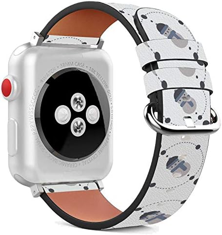 Apple Watch ile Uyumlu-38mm / 40mm (Seri 5,4,3,2,1) Paslanmaz Çelik Toka ve Adaptörlü Deri Bileklik Bileklik-Kardan