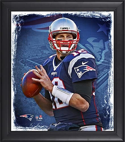 Tom Brady New England Patriots Çerçeveli 15 x 17 Oyun Kurucu Kolajı-NFL Oyuncu Plaketleri ve Kolajları