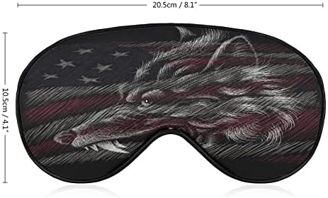 Baskı Kurt Bağımsızlık Günü Uyku Körü Körüne Maskesi Sevimli göz bandı Komik Gece Kapağı için Ayarlanabilir Kayış