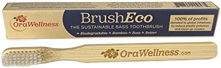 OraWellness Bambu Diş Fırçası, Sürdürülebilir BrushEco Bas Diş Fırçası, 4 Satır, Dişleri Parlatmak için Biyolojik