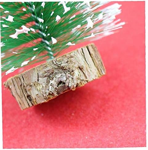 1 adet Mini Çam Ağaçları Ahşap Taban, Yapay Minyatür Noel Ağaçları Tatil Sezonu için Masa Dekorasyon Centerpiece Görüntüler,