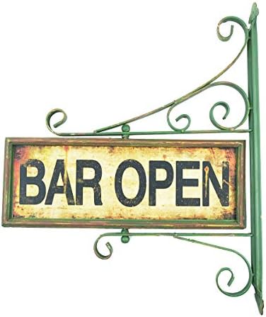 TG, LLC Hazine Guruları Büyük 3D Rustik Çift Taraflı Döner Metal Happy Hour Duvar Burcu Vintage Bar Açık Pub Dekor