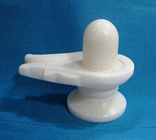 craftslook Hint Beyaz Saf Mermer Shiva Linga 3.3 inç - Taş Beyaz Mermer Shiva Lingam Shivling Shiv Ling Putlar Murti