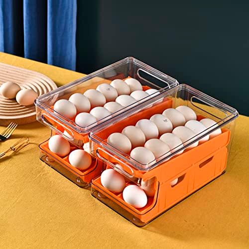 Haddeleme Yumurta Tutucu Buzdolabı, Büyük Kapasiteli Çift Parça Yumurta Saklama Kabı İstiflenebilir Buzdolabı yumurta