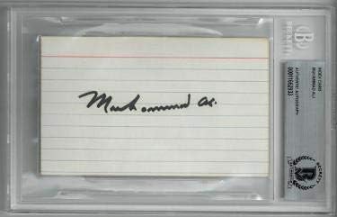 Muhammed Ali imzalı Vintage 3x5 İndeks Kartı / Kesim Sig-Beckett /BAS 00011662933 Slabbed - BOXİNG-Boxing Kesim