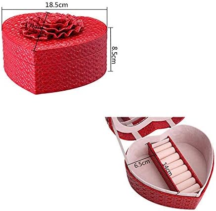 Takı ve Kozmetik saklama kutuları Aşk Kalp Şeklinde Kutu Kırmızı Mücevher Kadın Hediye Kolye Earringss saklama kutusu
