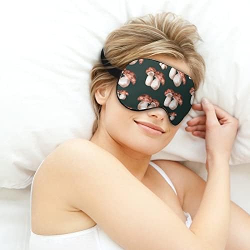 Porcini Mantarı uyku Maskesi Gece Kapağı Göz Kadınlar Erkekler için Blok ışık Uçak Seyahat Şekerleme Ayarlanabilir