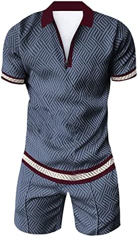 Bmısegm Yaz erkek Gömlek erkek Spor Düz Renk Kısa Kollu Zip Gömlek şort takımı Yaz Casual Streetwear