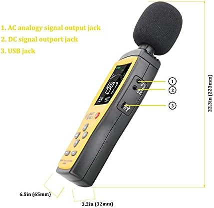 YFQHDD Dijital Ses Gürültü Seviyesi Ölçer Desibel Ses Test Cihazı 30 ~ 130 DBA Renkli lcd ekran Otomotiv Mikrofon