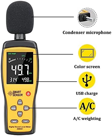 TWDYC Dijital Ses Gürültü Seviyesi Ölçer Desibel Ses Test Cihazı 30 ~ 130 DBA Renkli lcd ekran Otomotiv Mikrofon DB