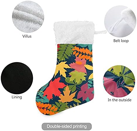 ALAZA Noel Çorap Renkli Sonbahar Yaprakları Klasik Kişiselleştirilmiş Büyük Çorap Süslemeleri Aile Tatil Sezonu için