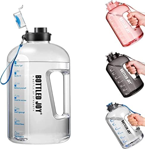 Şişelenmiş Sevinç Büyük Su Şişesi, Motivasyon Zaman İşaretleyici ile 52 oz Su Şişesi, Sızdırmaz BPA Ücretsiz Spor