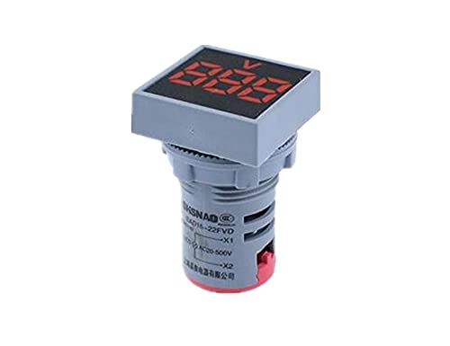 PCGV 22mm Mini Dijital Voltmetre Kare AC 20 - 500V Volt voltmetre Metre Güç LED Gösterge Lambası Ekran (Renk : Sarı)