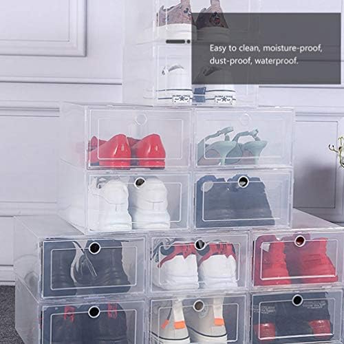 Cabilock Depolama Çekmeceleri Şeffaf Ayakkabı Rafı 6 adet Plastik Ayakkabı Kutusu Çekmece İstifleme Ayakkabı Saklama