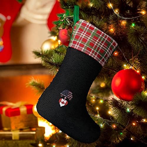 Kanada ABD Kök Kalp Atışı Noel Pullu Çorap Aile Çorap ağaç dekor Sevimli Asılı Süslemeleri Süsler Noel için 9.9 x