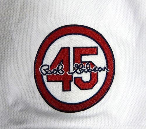 2021 St Louis Cardinals Roel Ramirez 77 Oyun Verilen Beyaz Forma Gibson 45 P5 - Oyun Kullanılan MLB Formaları