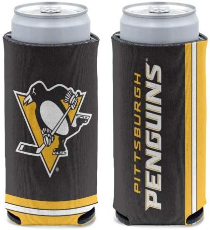 WinCraft NHL Pittsburgh Penguins Slim Can Soğutucu, Takım Renkleri, Bir Boyut