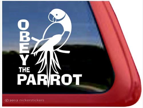 İtaat Papağan-Hint Ringneck Papağan Kuş Vinil Pencere Çıkartması