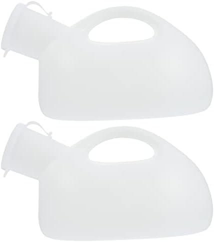 Angoily Taşınabilir Pisuar Şişe 2 adet Plastik Işemek Şişeleri 2000 ml Idrar Kavanoz Kullanımlık Erkek Kamp Tuvalet
