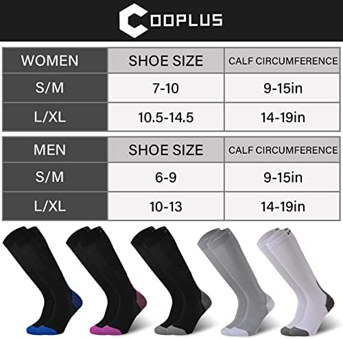 COOPLUS varis çorabı Kadın Erkek 20-30 mmhg Sirkülasyon Desteği diz üstü çorap Hemşire Koşu Atletik