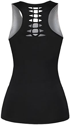 Bayan Kafatası Gömlek Cut Out Egzersiz Yoga Koşu Tankı Üstleri Kolsuz Casual Gömlek Tops