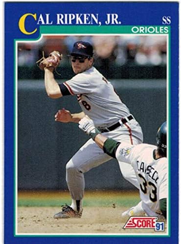 1991'de Mike Mussina RC ve 2 Cal Ripken Jr - 33 MLB Kartlarla Takas Edilen Baltimore Orioles Takımı ile Skor