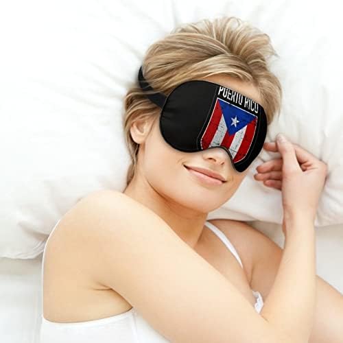Porto Riko Bayrağı Uyku Körü Körüne Maskesi Sevimli göz bandı Komik Gece Kapağı Ayarlanabilir Kayış ile Kadın Erkek