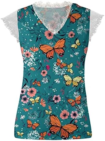 Yaz Sonbahar Gömlek Kızlar Kolsuz Kısa Kollu %2023 Dantel Pamuk V Boyun Çiçek Grafik Bluz Gömlek Bayan EG