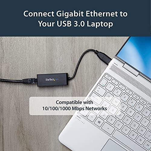 StarTech.com Windows ve Mac için Gigabit Ethernet Adaptörüne USB 3.0-10/100/1000 NIC Ağ Dönüştürücü - Dizüstü ve Masaüstü