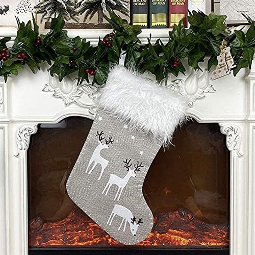 ALEMO HUANGXING-2 Adet Noel Çorap Yaratıcı Baskı Elk Noel Şeker hediye çantası Noel Süslemeleri ve Çocuklar için Hediyeler