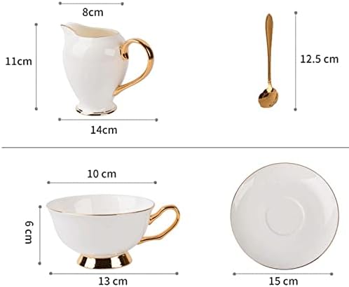 TDDGG Kahve Seti Beyaz Altın porselen çay seti Pot Fincan Seramik Kupa şekerlik Kreması Demlik süt sürahisi Çay seti
