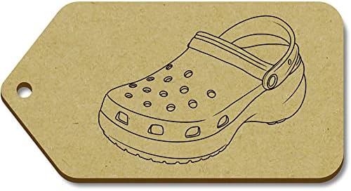 10 x Büyük 'Kauçuk Ayakkabı' Ahşap Hediye Etiketleri (TG00111713)