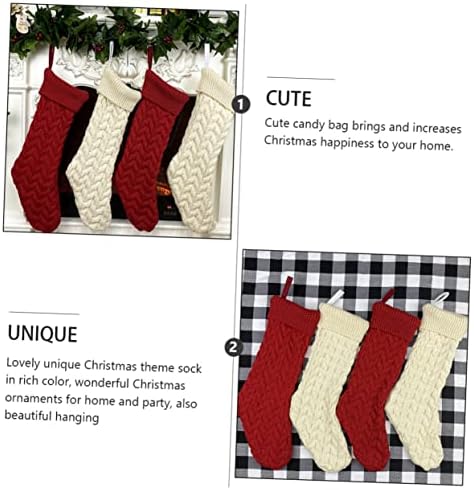 Toyvıan Noel Çorap Vintage Dekor Çorap Hediye Hediyeler için Kırmızı Çanta Şömine Çorap Kişiselleştirilmiş Çorap Süslemeleri