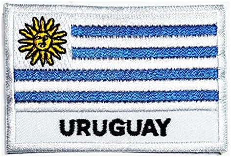 Kleenplus 3 adet. 1. 7X2. 6 İNÇ. Uruguay Bayrağı İşlemeli Yama Demir Dikmek Ulusal Amblem Yama Kare Şekli Bayrak Ülke