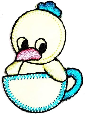 Kleenplus 2 adet. Mini Kahve Fincanı Sevimli Ördek Karikatür Yama İşlemeli Aplike Zanaat El Yapımı Bebek Çocuk Kız