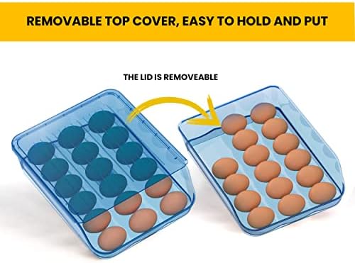 Kapaklı Buzdolabı için Ütopya Mutfak Haddeleme Yumurta Kabı - Buzdolabı için 2 istiflenebilir Plastik Yumurta Tutucu