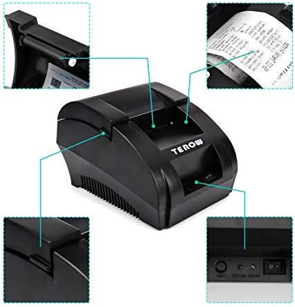 TEROW Yazıcı T5890K USB Termal Makbuz Yazıcısı Yüksek Hızlı Baskı ile 58MM POS Taşınabilir Etiket Yazıcısı Restoran/Satış/Mutfak