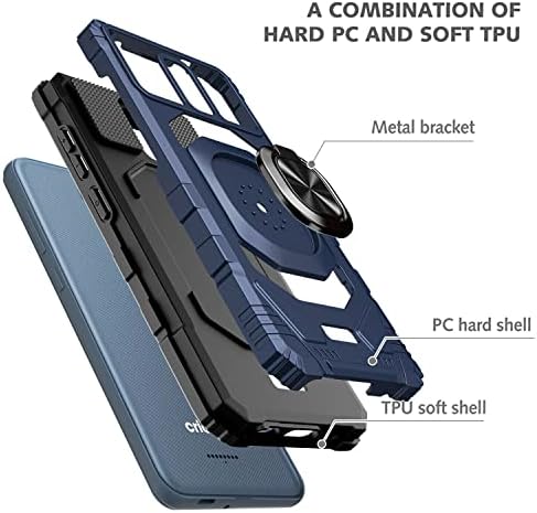 spycase ABD Kılıf Nokia C100 Kılıf w/Temperli Cam Ekran Koruyucu [Askeri Sınıf] halka Araç Montaj Kickstand Darbeye