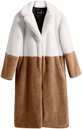 Tunik Loungewear Uzun Kollu Ceket Kadınlar için Modern Kış Fit Yaka Kabarık Hırka Colorblock Sıcak