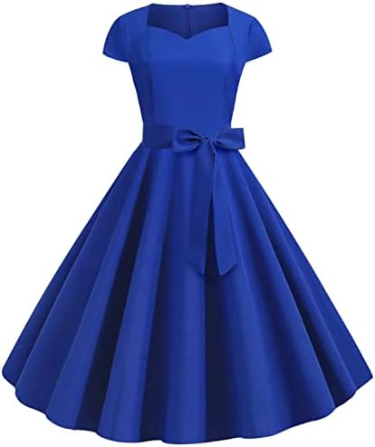 ADSSDQ Bahar Elbiseler Kadınlar için 2023, kısa Kollu Yaz Pub Peplum Tunik Elbise Bayan Retro ışık V Boyun Katı