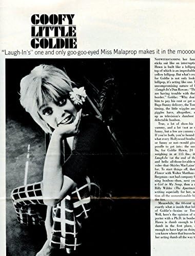 Goldie Hawn orijinal 2pg 9x12 kırpma dergisi fotoğraf R8803