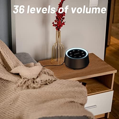 EasyHome Uyku Ses Makinesi 30 Yatıştırıcı Sesli Beyaz Gürültü Makineleri 12 Ayarlanabilir Gece Lambası 10 Ayar Parlaklığı