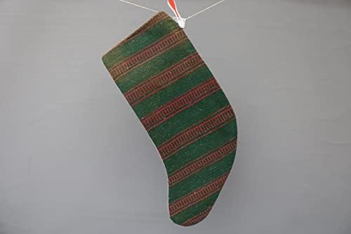 SARIKAYA Yastık Çorabı, Türkiye Kilim Çorabı, Yılbaşı Dekoru, Çizgili El Yapımı Çorap, Noel Çorabı,Noel Çorabı, 1624