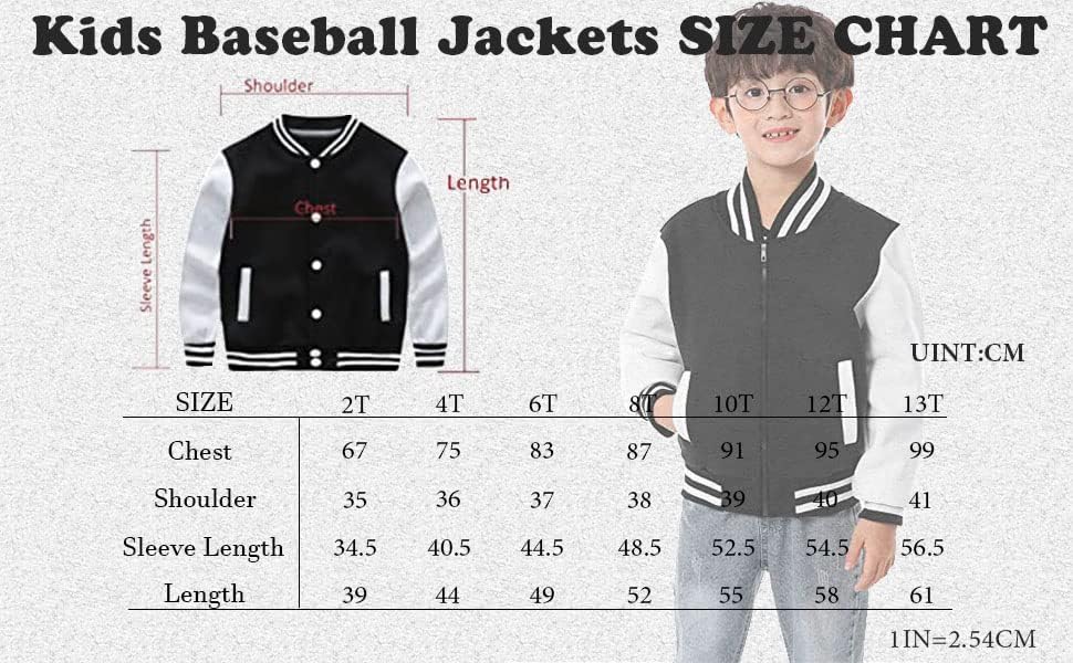NHUHEQ Çocuklar beyzbol ceketleri Erkek Kız Fit kolej ceketi Rahat Hafif Düz Hırka Okul Ceket