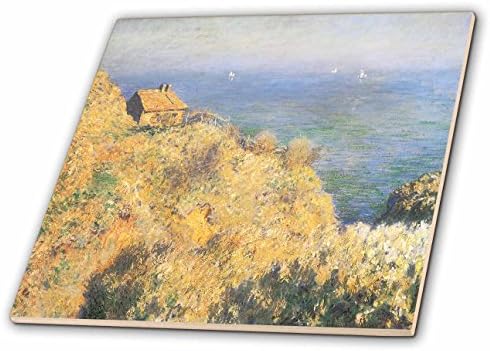3dRose ct_126598_1 Balıkçı Evi, Varengeville, Claude Monet, 1882 Seramik Karo, 4 inç