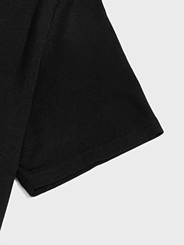 OYOANGLE erkek 2 Parça Kıyafetler Rahat Yaz Kısa Kollu Tee Bluz Üst ve Şort Set Eşofman Siyah S
