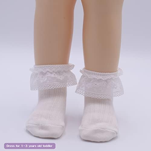Xiyadun Yürümeye Başlayan Çocuk ve Kız Kuşgözü Fırfırlı elbise Çorap Fırfır Dantel Pamuk Çorap